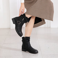 Load image into Gallery viewer, Women's Combat Boots Fashion Side Zipper Buckle Ankle Booties