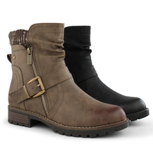 Load image into Gallery viewer, Women's Combat Boots Fashion Side Zipper Buckle Ankle Booties