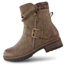 Load image into Gallery viewer, Women's Combat Boots Fashion Side Zipper Buckle Ankle Booties