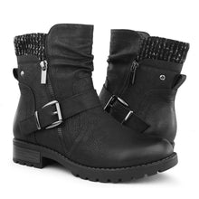 Load image into Gallery viewer, Women's Combat Boots Fashion Side Zipper Buckle Ankle Booties
