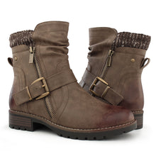 Load image into Gallery viewer, Women's Combat Boots Fashion Side Zipper Buckle Ankle Booties