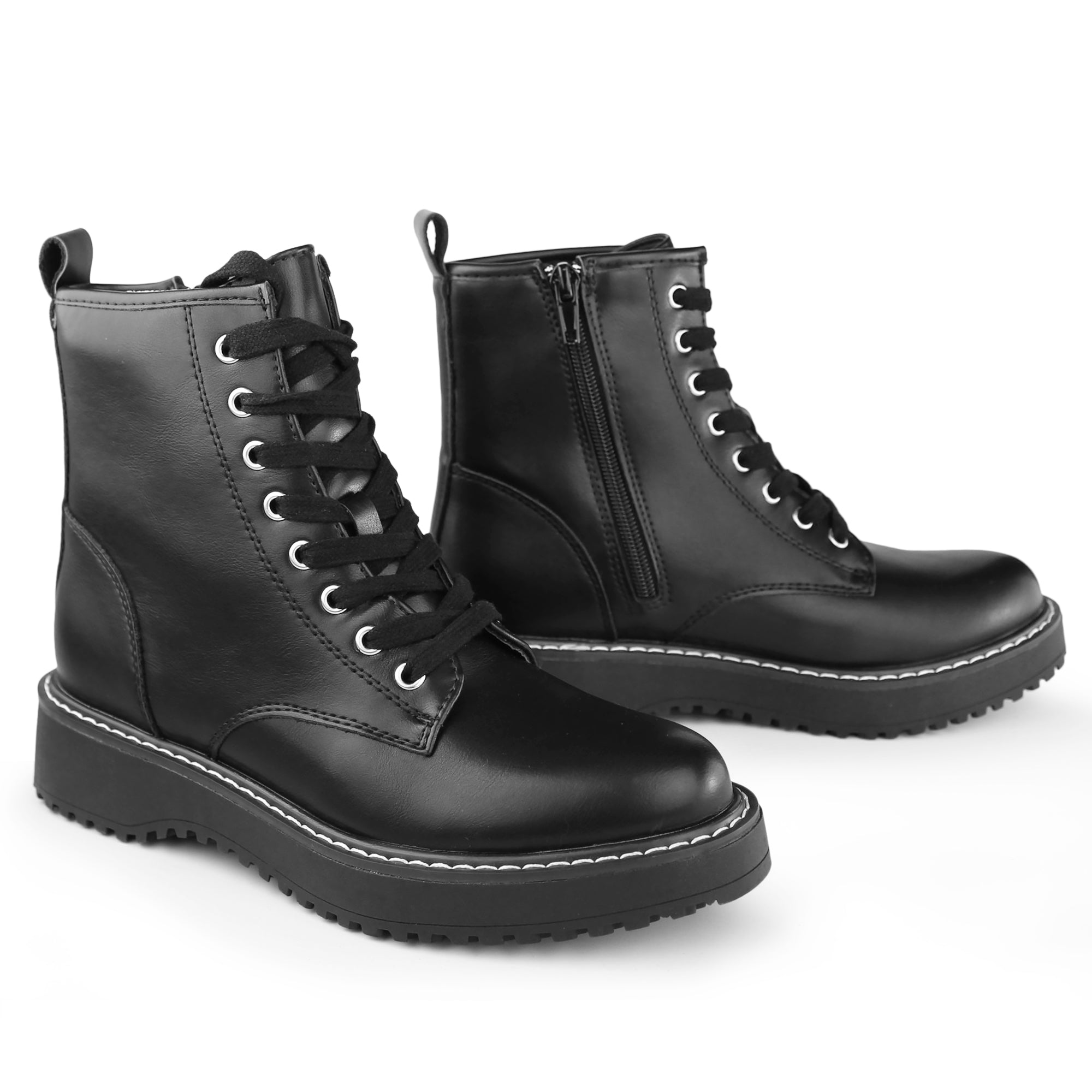 Lace up zip boots deals